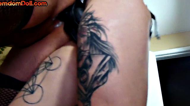 Sissified sub pegged by mistress