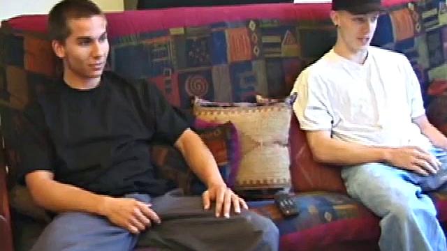 Kicking back with his bud Brock, while both rub growing bulges, straight boy Shane is still carrying on about giving another dude head, an experience he describes as kind of interesting.