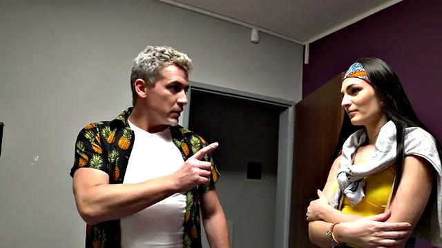 Kinky roommates share room for a wild threesome with small tits, tattooed brunettes & doggystyle action