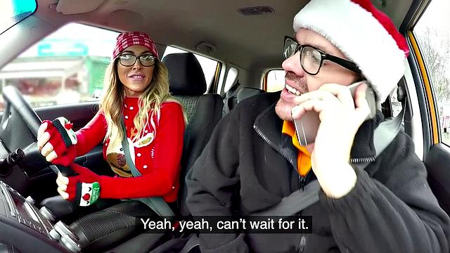 Buxom UK babe blows and rides her instructor before doggy