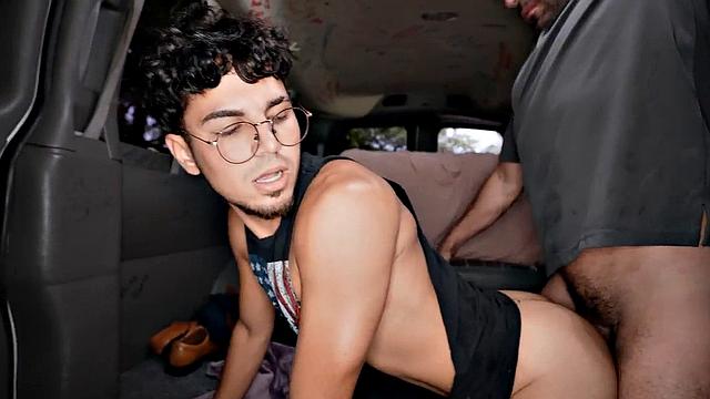 Picked up jock fucks gay stud on bus until facial