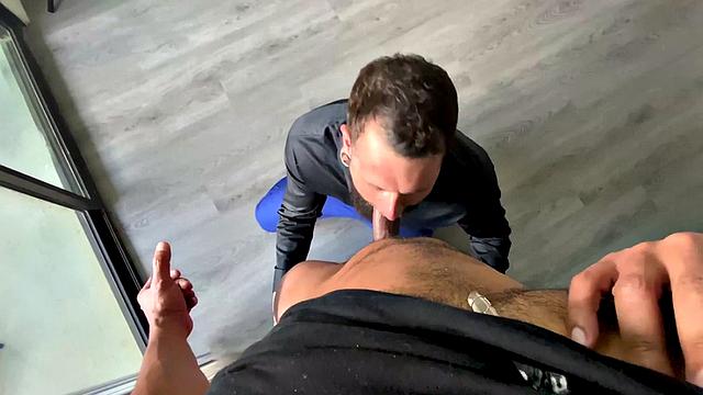 Throating gay fucked by stud in POV in doggystyle