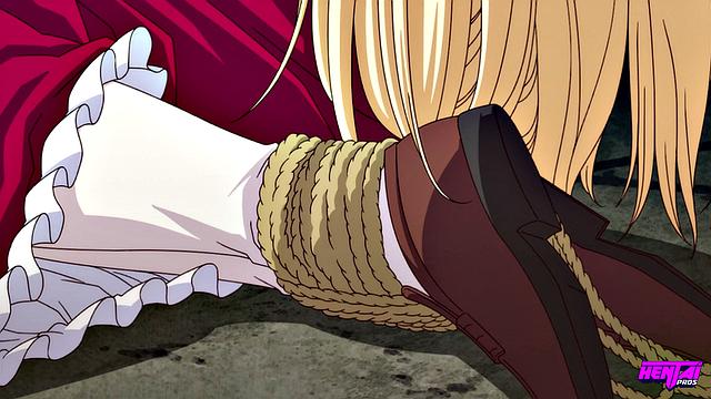 Орихимэ кайфует с переодетым телохранителем, жаркий секс и мощный оргазм в библиотеке.