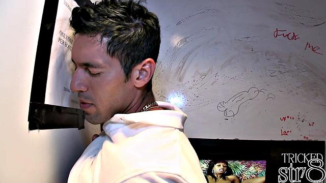 Handsome horny guy visits gay gloryhole