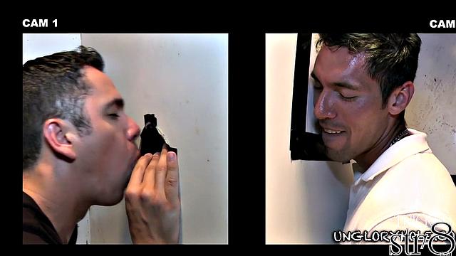 Handsome horny guy visits gay gloryhole