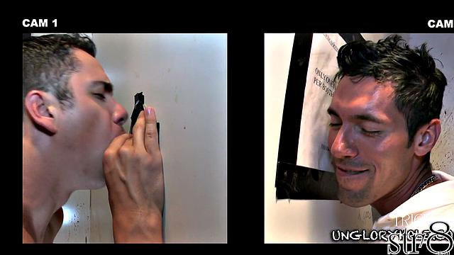 Handsome horny guy visits gay gloryhole