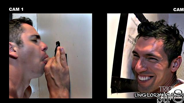 Handsome horny guy visits gay gloryhole