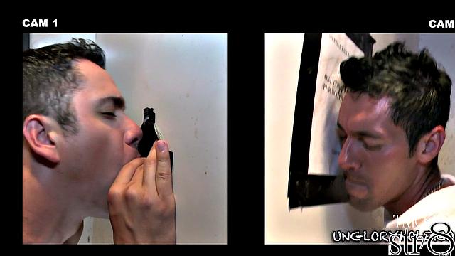 Handsome horny guy visits gay gloryhole