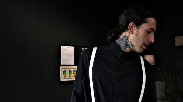 Real inked jock riding his BF