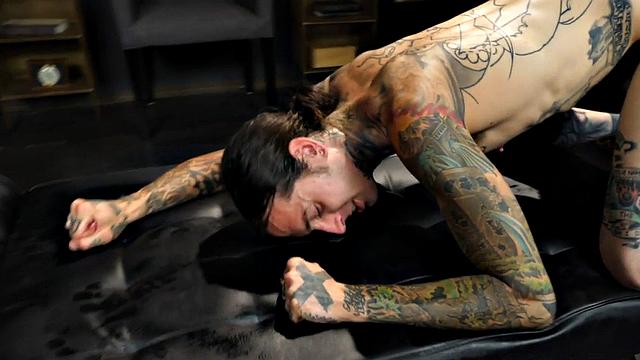 Real inked jock riding his BF