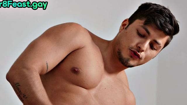 Barebacked stud smashed by big dick in asshole