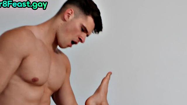 Barebacked stud smashed by big dick in asshole