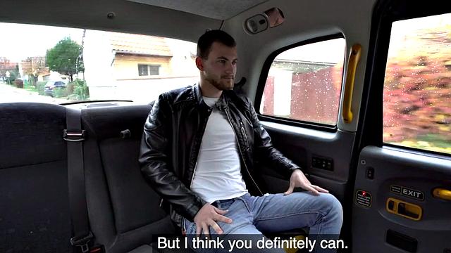 Curvy taxi babe gets licked by client