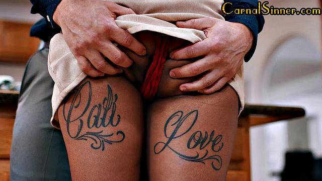 Stunning hairy ebony pussysmashed by Boyfriend