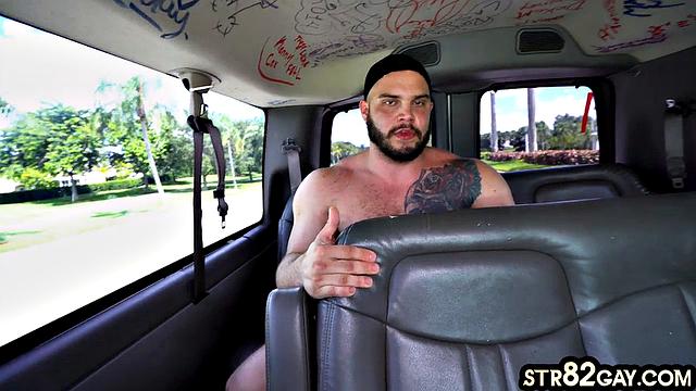 Picked up muscled guy fucked by BBC