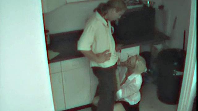 Staff caught in the kitchenette