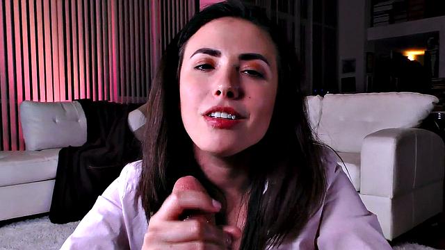 BJ POV babe deepthroats and talks dirty in closeup