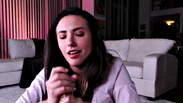 BJ POV babe deepthroats and talks dirty in closeup