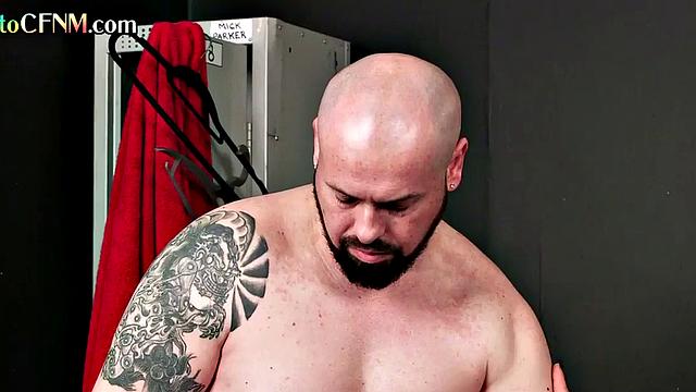 CFNM locker room handjob by amateur British femdoms in group