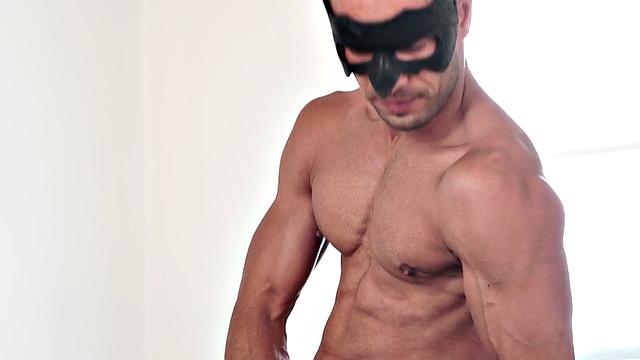 Masked jock sucked and wanked by gay till cumshot