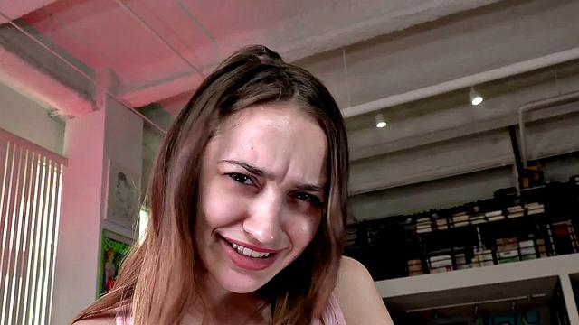 21yo amateur teasing BFs cock in POV with her dirty talk