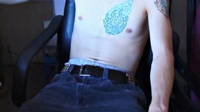 After skateboarding, Shane is ready to relax and stroke one out, so he finds some inspiration on the computer and begins massaging his cock. He pulls his shorts off and lubes up, then works his slippery cock.