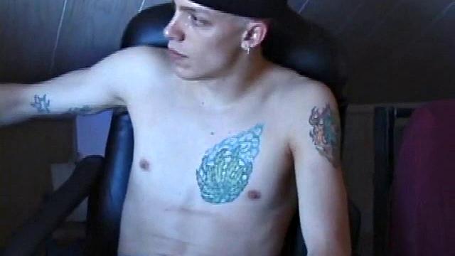 After skateboarding, Shane is ready to relax and stroke one out, so he finds some inspiration on the computer and begins massaging his cock. He pulls his shorts off and lubes up, then works his slippery cock.