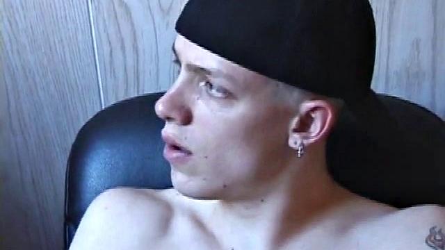 After skateboarding, Shane is ready to relax and stroke one out, so he finds some inspiration on the computer and begins massaging his cock. He pulls his shorts off and lubes up, then works his slippery cock.