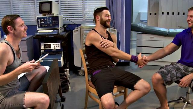 Massive tattooed jock barebacked by BF after BJ