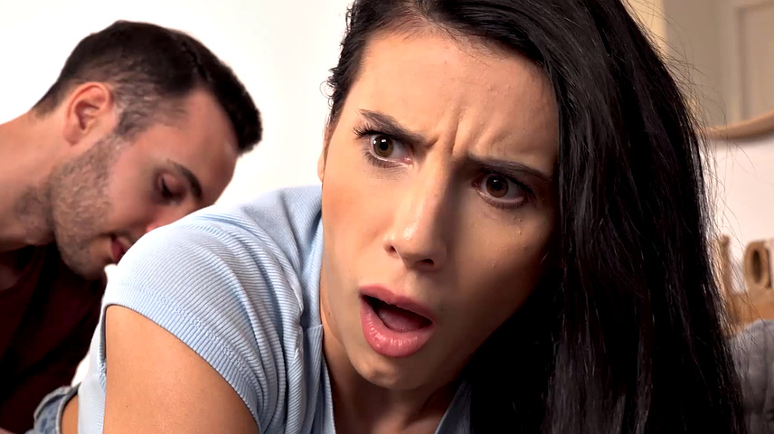STUCK4K. Sexy Romanian brunette Nelly Kent is penetrated