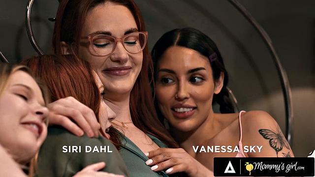 MOMMY'S GIRL - MILF Siri Dahl Comforts Stepdaughter & BFFs Coco Lovelock & Vanessa Sky