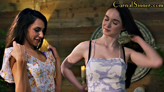 Horny babe gets in hot 3some