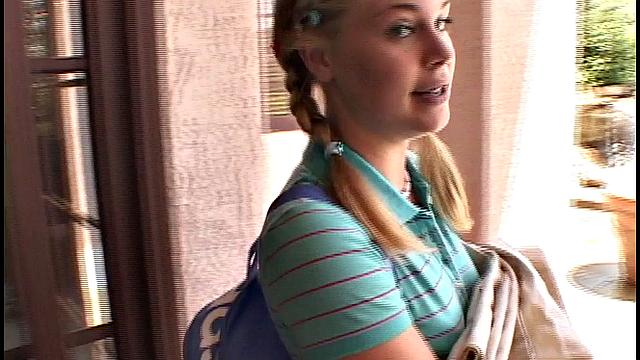 Slutty teen Summer finger fucks her tight pussy