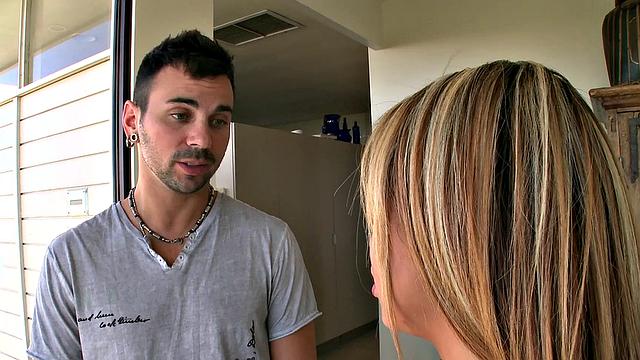 Check out this tattooed teen getting a trimmed pussy massage & a hot blowjob in cowgirl position