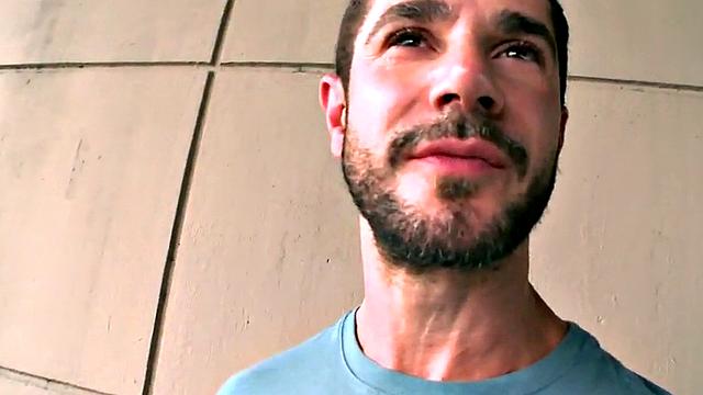 Tattooed ebony hunk pounds tight interracial ass of Ebony bottom