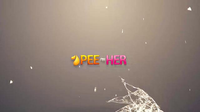 Redhead guzzles pee during piss fuck!