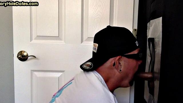 Gloryhole amateur DILF fucked in jockstrap butthole