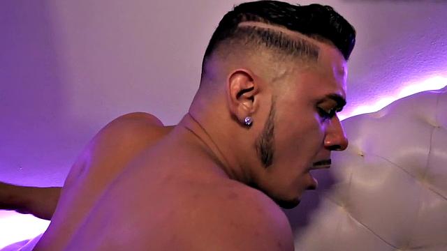 Athletic Latino jock gets drilled and creamed after giving a sloppy BJ