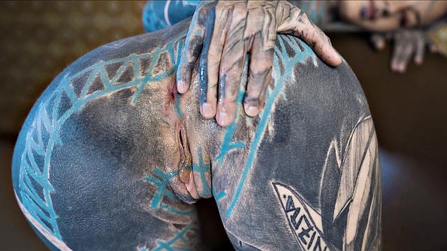 Tattooed Teen Testing Fuck Machine With Anal