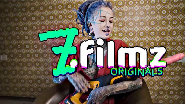 Tattooed Teen Testing Fuck Machine With Anal