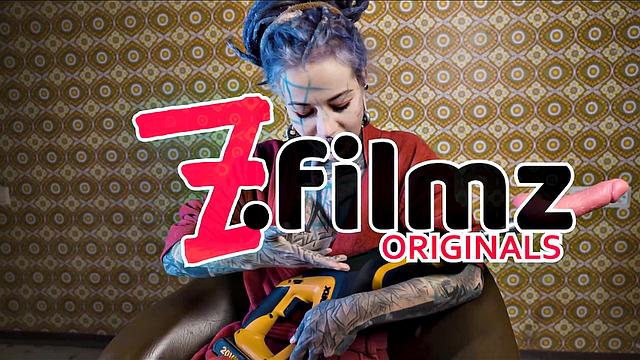 Tattooed Teen Testing Fuck Machine With Anal