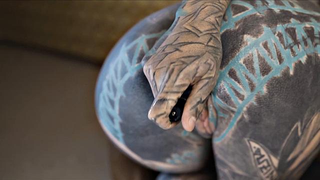 Tattooed Teen Testing Fuck Machine With Anal