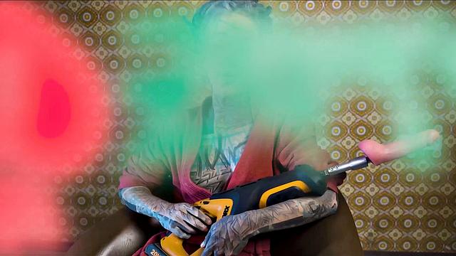 Tattooed Teen Testing Fuck Machine With Anal