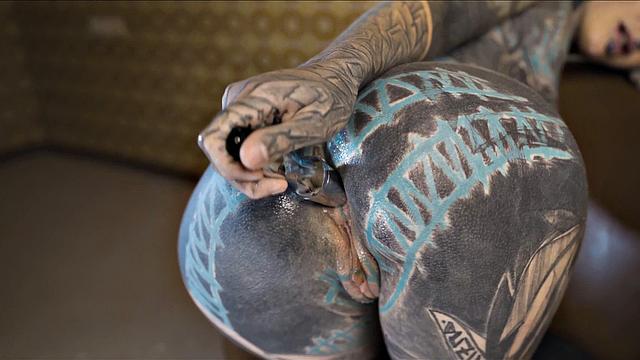 Tattooed Teen Testing Fuck Machine With Anal