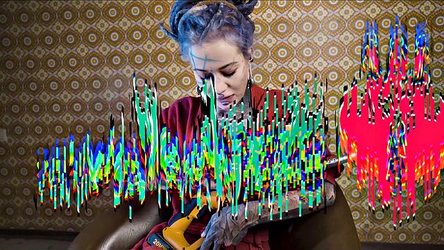 Tattooed Teen Testing Fuck Machine With Anal