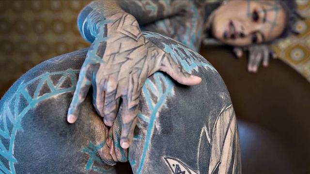 Tattooed Teen Testing Fuck Machine With Anal