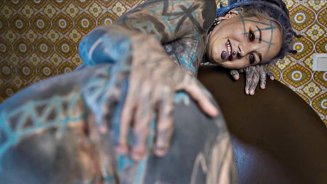 Tattooed Teen Testing Fuck Machine With Anal