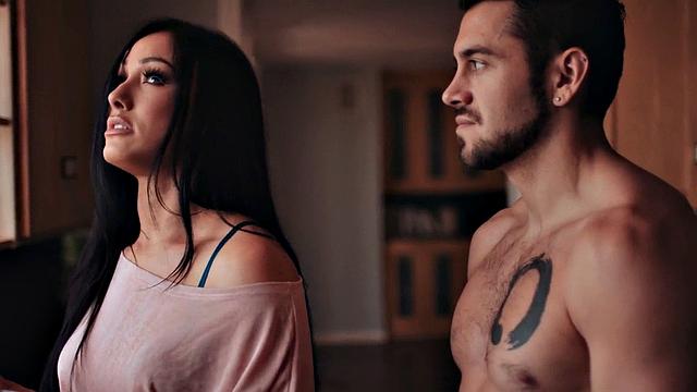 Busty stepmom riding stepson after cumshot