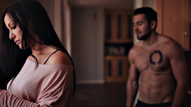 Busty stepmom riding stepson after cumshot