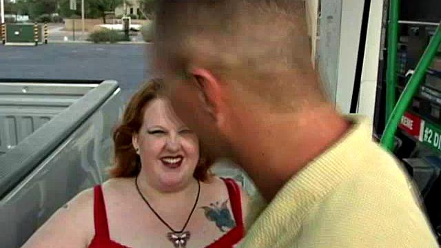 Cute BBW at the Gasoline Station